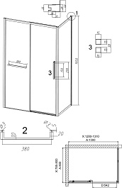 Grossman  Душевой уголок Style 130x80x195 профиль черный матовый стекло прозрачное – фотография-11